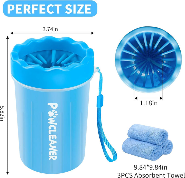 Dog Paw Cleaner, Dog Paw Washer, Paw Muddy Paw Cleaner, Pet Foot Cleaner for Small Medium Large Breed Dogs/Cats (With 3 Absorbent Towel)