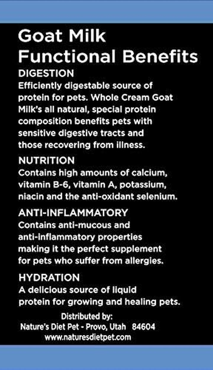 Pet Dried Whole Cream Goat Milk for Use as High Protein, Hypoallergenic Digestion, Anti-Inflammatory Powdered Instant Meal Topper (16 Oz = 53 Cups or 159 Servings)