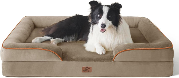 Orthopedic Dog Beds Large Sized Dog - Washable Large Dog Cat Bed Waterproof, Comfort Dogs Couch Sofa with Washable Removable Cover, Pet Bed with Nonskid Bottom, Grey, 35"