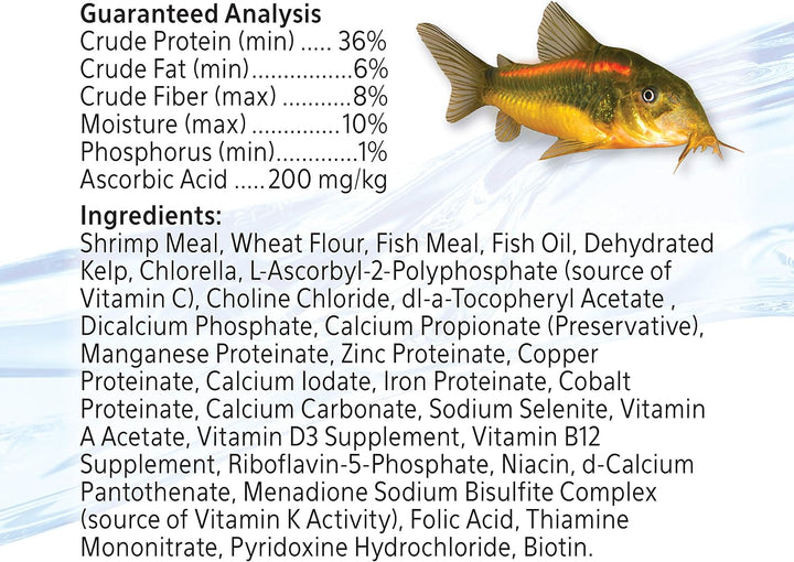 Shrimp Pellets Sinking Food for Tropical Fish, Goldfish, Loaches, Catfish and Other Bottom Feeding Fish, 6.5 Ounces