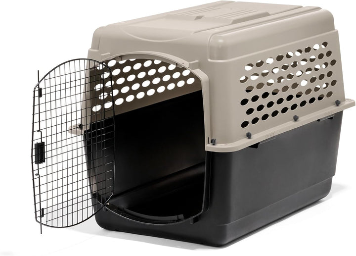 Vari Dog Kennel - Portable Dog Carriers & Crates for Large Dogs, Airline-Friendly, Durable Plastic, Pet Carrier for Home and Travel, 36 Inches, Taupe and Black