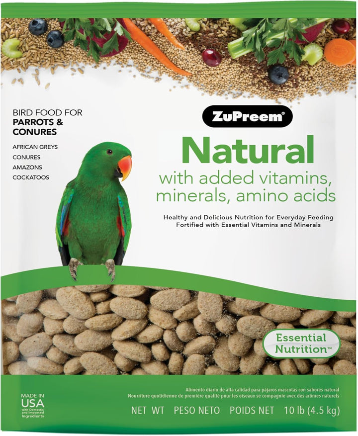 Fruitblend Bird Pellets, Daily Bird Food for Parrot, Conure, Caique, African Grey, Eclectus, Small Cockatoo, Core Nutrition for Medium Large Birds, Parrot Food (ML, 3.5 Lbs)