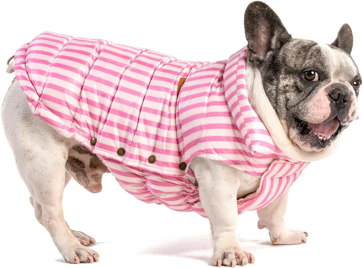 Dog Puffer Jacket, down Winter Coat, Durable Outdoor Coat for Cold and Windy Conditions, Waterproof, Lightweight Jacket, Adjustable Fit for Small, Medium, Large Dogs(Pink,12/M)