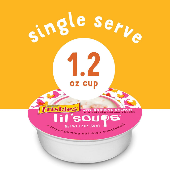 Purina  Grain Free Wet Cat Food Lickable Cat Treats Variety Pack, Lil' Soups with Salmon, Tuna or Shrimp - (Pack of 30) 1.2 Oz. Cups