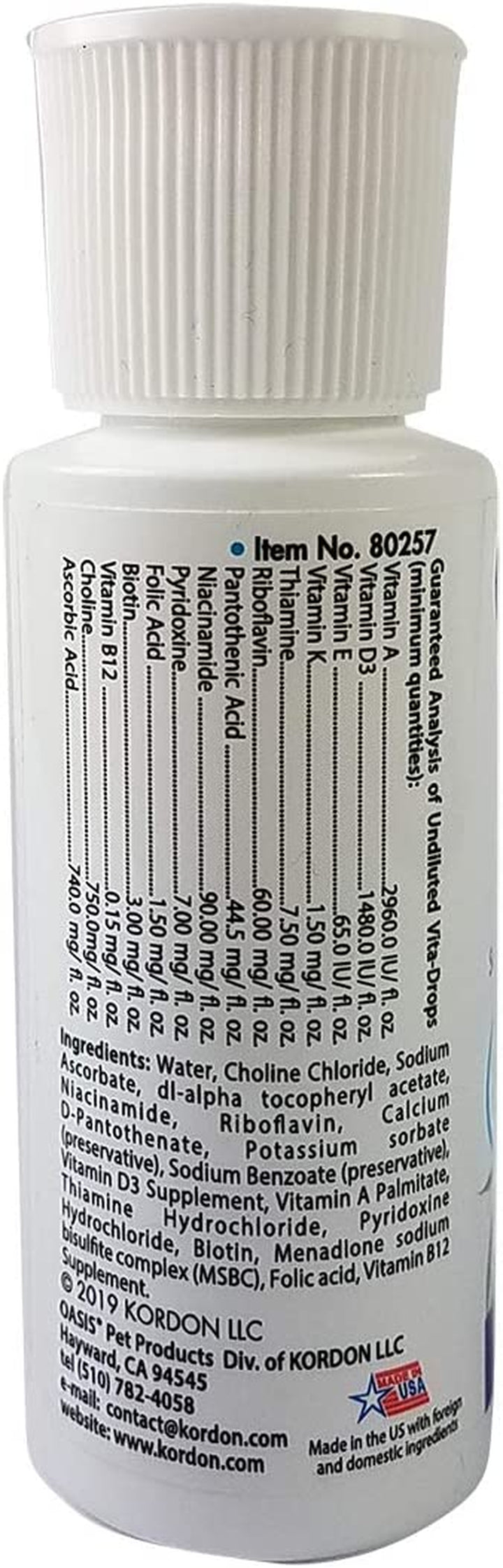 OASIS #80257 Vita Drops for Small Birds, 2- Ounce Liquid Multivitamin