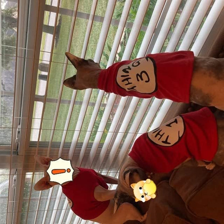 Dog Shirts for Pet Clothes Soft Breathable Puppy Shirts Pop Culture Thing 1 to Thing 9 Printed Pet T-Shirt (RED-2, Large)