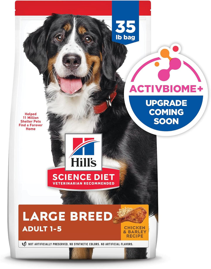 Large Breed Adult Dry Dog Food 1-5, Quality Protein for Joint Support & Lean Muscles, Chicken & Barley, 35 Lb. Bag
