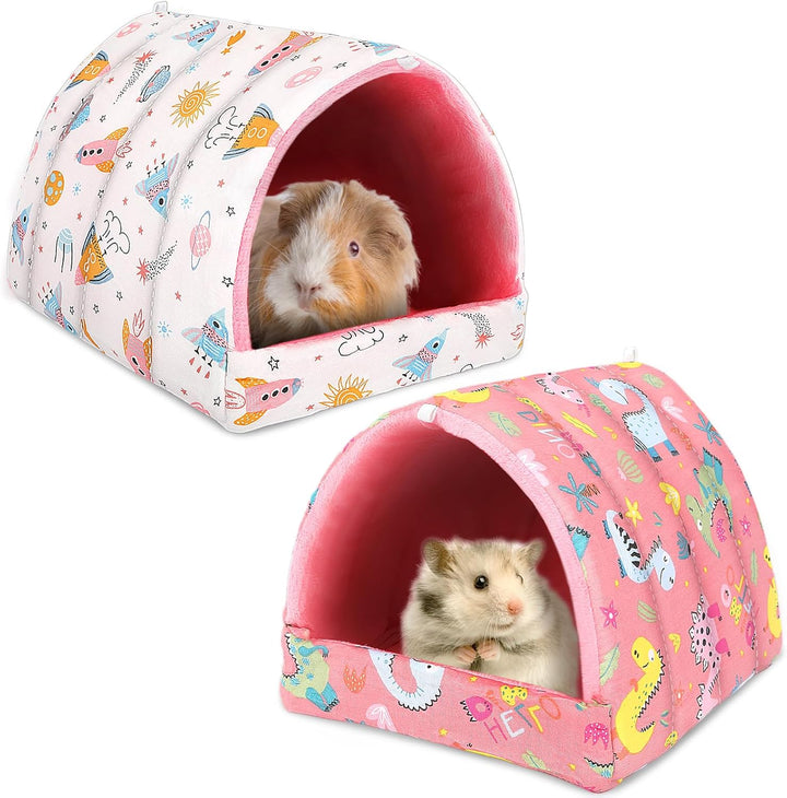 2 Pack Guinea Pig Hideout,Guinea Pig Bed Washable Small Animal House Cage Accessories for Mouse Chinchillas Hamsters Hedgehogs Ferrets Bearded Dragons and Rats