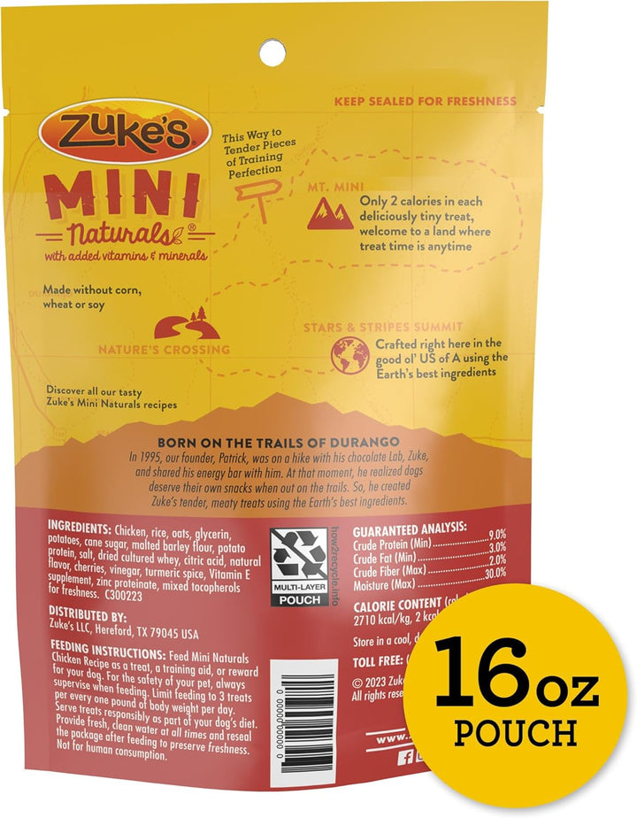 Zuke’S Mini Naturals Dog Training Treats for Dogs, Pet Treats Made with Real Chicken, 16 Oz