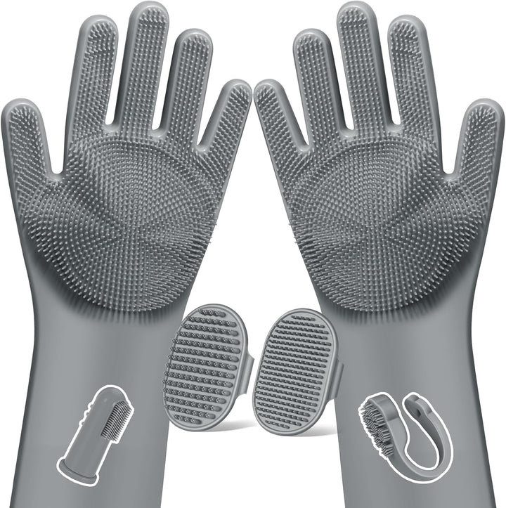 6PCS Pet Grooming Kit for Dogs,Cats and Horses | Dog Washing Gloves | Dog Bath Brush | Dog Bath Gloves | Dog Shampoo Brush | Pet Grooming Gloves | Dog Bath Supplies (Navy Blue)