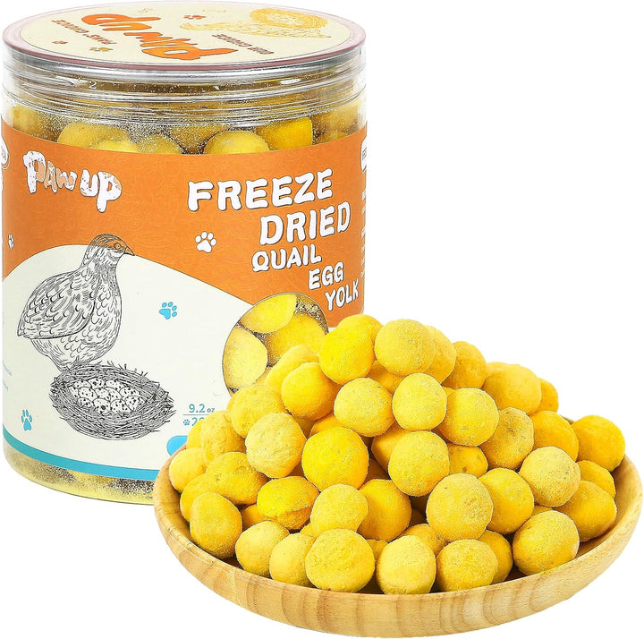 Freeze Dried Quail Egg Yolk Pet Treats, Freeze-Dried Pet Food for Dogs, Cats, Pure Fresh Ingredient, 4.2 Oz, Rawhide Free, Gluten&Grain Free
