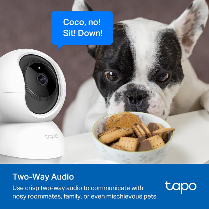 Tapo 2K Pan/Tilt Security Camera for Baby Monitor, Dog Camera W/Motion Detection, 2-Way Audio, Siren, Night Vision, Cloud & SD Card Storage, Works with Alexa & Google Home, 2-Pack (C210P2)