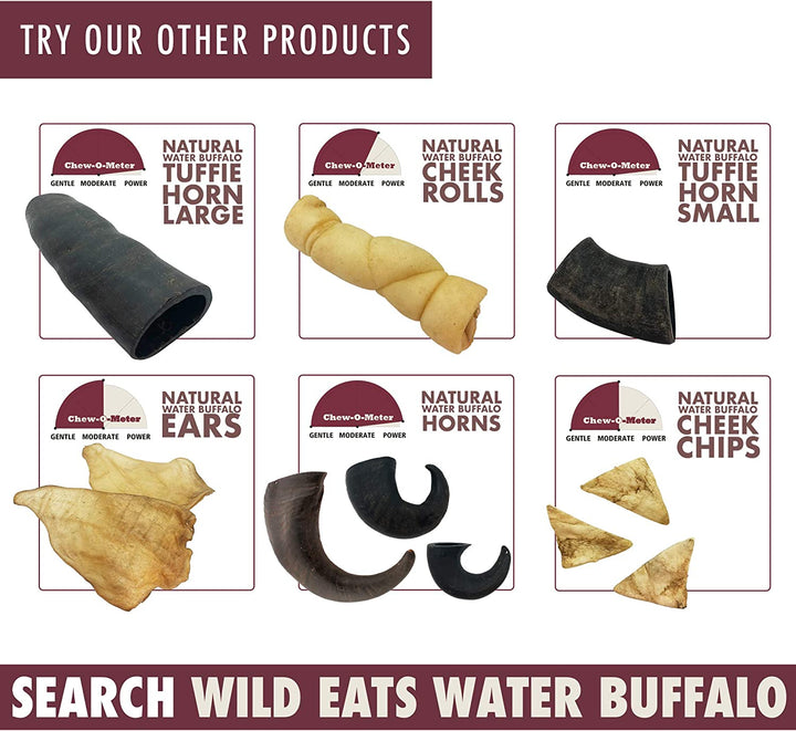 Water Buffalo All Natural Ear Dog Chews, Dog Treats & Snacks - 20 Piece Value Pack (Grain Free Treats - Great Alternative to Pig Ears, Cow Ears, Bones & Rawhides)