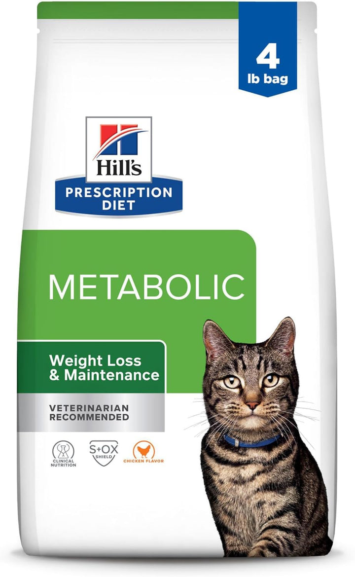 Metabolic Weight Management Chicken Flavor Dry Cat Food, Veterinary Diet, 4 Lb. Bag