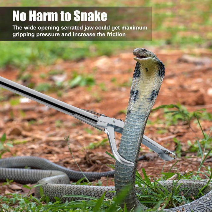 47" Extra Heavy Duty Snake Tongs Reptile Grabber Catcher Wide Jaw Handling Tool
