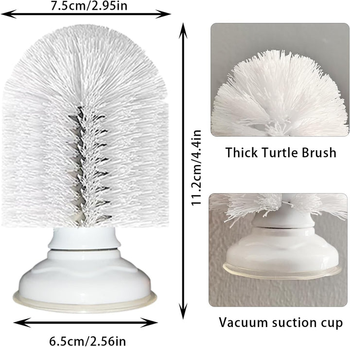 Turtle Brush with Suction Cup, Screw the Upgraded Turtle Scrub Brush Tightly on the Glass, It Is Not Easy to Fall off and Slide, Helping the Turtle Remove Dirt on the Back and Abdomen.