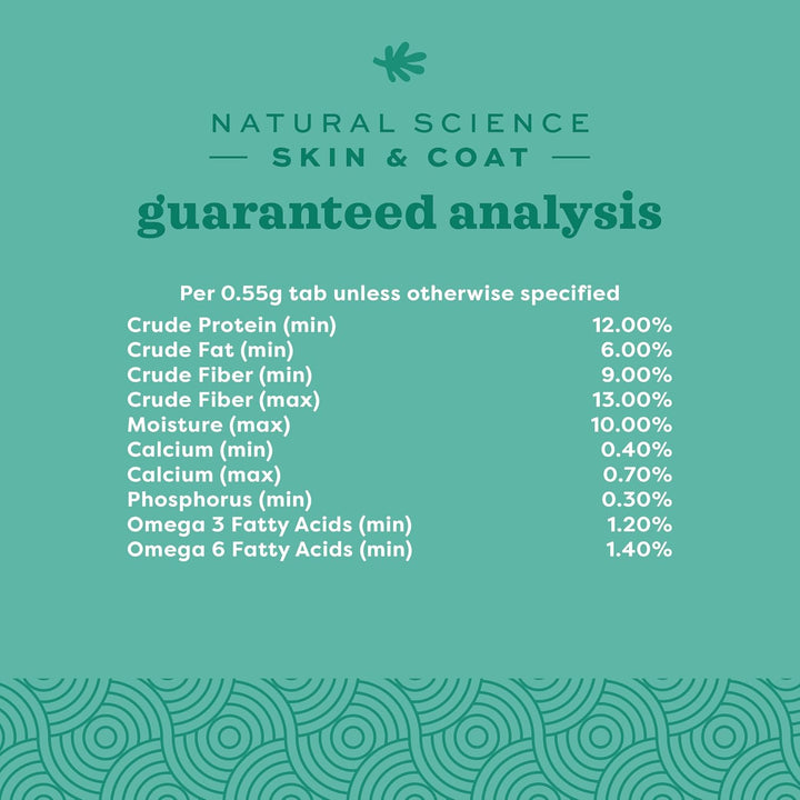 Natural Science Skin & Coat Support, Supplement for Rabbit & Guinea Pig, Made with  Timothy Hay, Includes Palm Oil & Omega 3 & 6 Fatty Acids, Made in USA, 4.2 Oz Bag