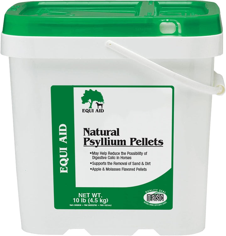 Equi Aid Natural Horse Psyllium Pellets Supplement, Supports Removal of Sand & Dirt from the Ventral Colon, 10 Pounds, 32 Scoops