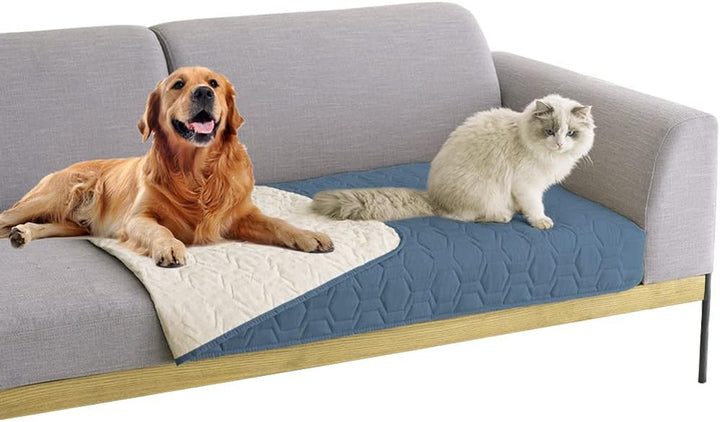 Waterproof and Anti-Slip Dog Bed Cover and Pet Blanket Sofa Pet Bed Mat ，Car Incontinence Mattress Protectors Furniture Couch Cover for Most Cats Dogs, Pets（52X82-Ivory）