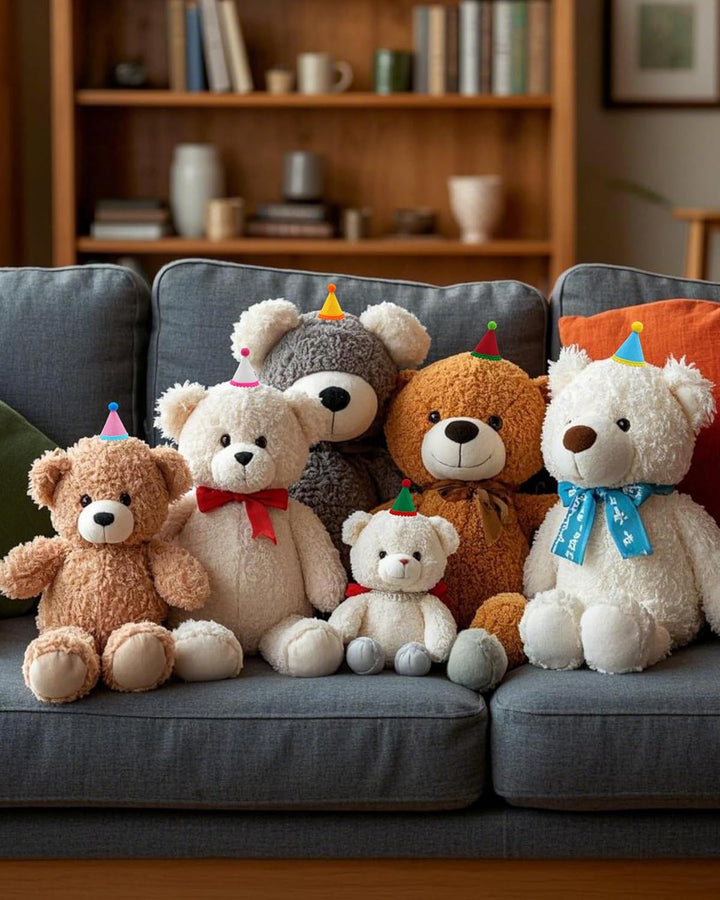 10 Pack Mini Party Hats for Small Dog Birthday Stuffed Animals Dolls Puppy Cats Adjustable Holiday Hats Felt Pom Pom Headband Kitten Pet Grooming Costume Accessories