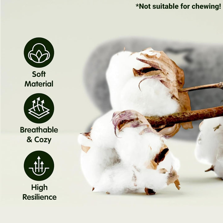 Dog Calming Pillow Glow in the Dark, Soft U-Shaped Pet Pillows for Dogs & Cats, Machine Washable, Dog Neck Pillow, Joint Relief, Better Sleep (Medium, Gray)