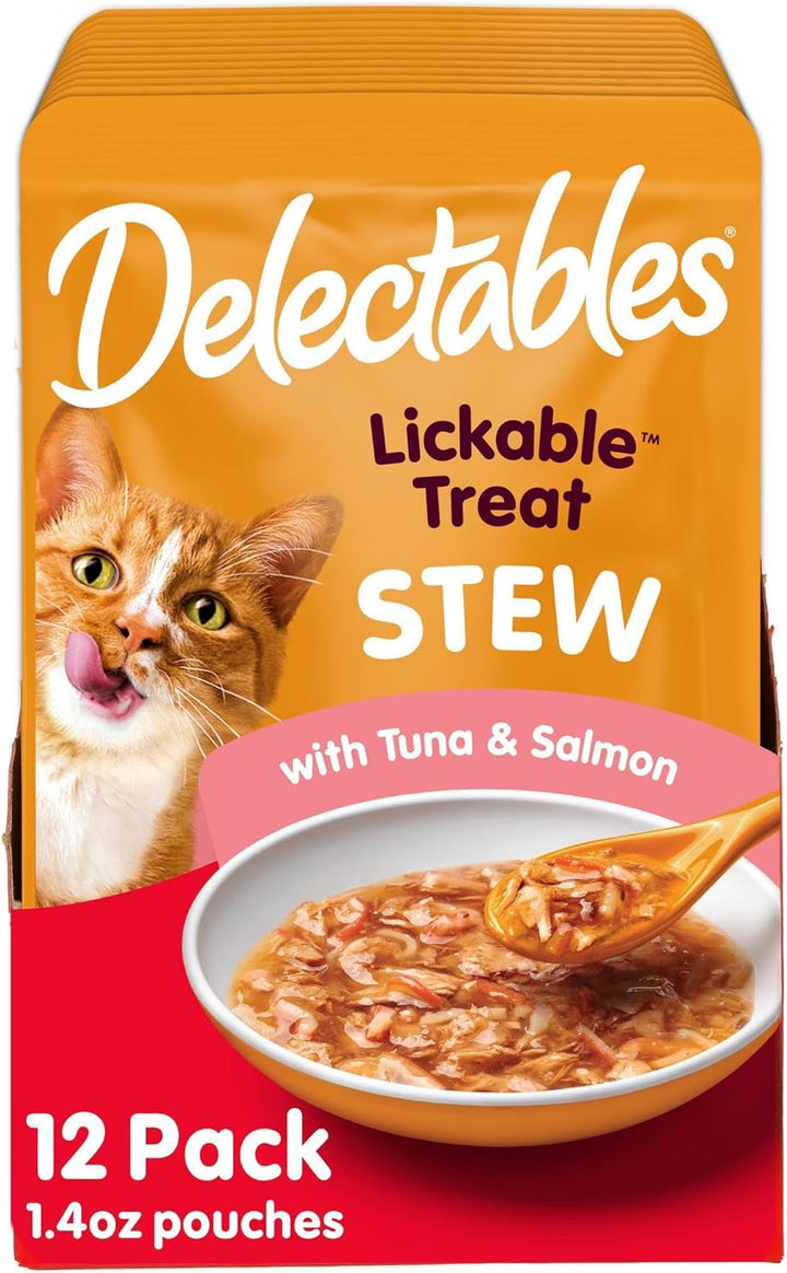 Delectables Stew Lickable Wet Cat Treats for Adult & Senior Cats, Variety Pack, 1.4 Ounce (Pack of 12)