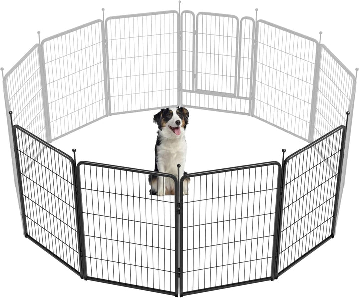 Rollick Unleashed Dog Playpen for Indoor, Yard, RV Camping, 24 Inch 8 Panels for Small and Puppy Dogs, Black│Patented
