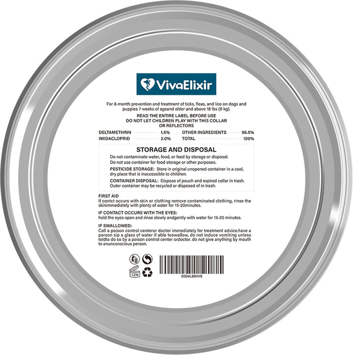 Flea and Tick Collar for Dogs – 12-Month Protection – Adjustable & Waterproof – Safe, Long-Lasting Repellent for Fleas, Ticks, Lice & Mosquitoes – Fits Small, Medium & Large Dogs