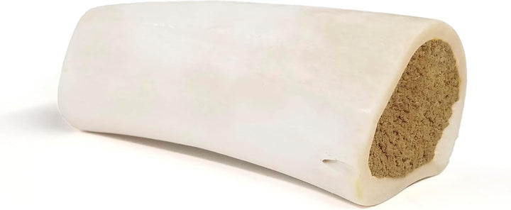 Stuffed Shin Bone, Long-Lasting Dog Chew Bones for Aggressive Chewers, High Protein Filled Bone Dental Chew for Dogs, Bacon & Cheese Flavor Filling, 5-6" for Large Dogs