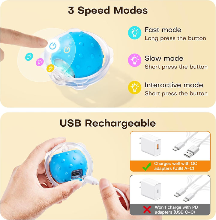 Interactive Cat Toys, Fast Moving Ball in Play Mat, Automatic Motion Activated Ball Hide and Seek for Indoor Exercise Kicker, Animal Squeaky, 28 Inch Mat