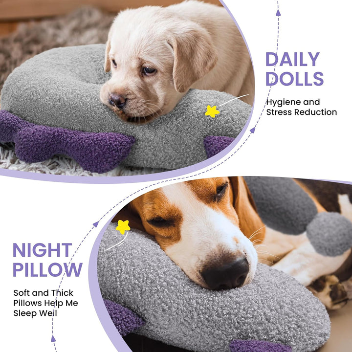 Dog Calming Pillow - Soft Neck Pillow for Dogs, Washable Sleep Pillow for Better Sleep, Reduces Anxiety, Gift for Small/Medium/Large Dogs and Cats