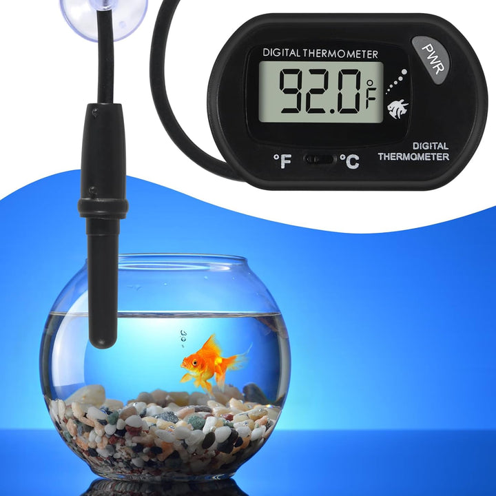 4Pcs Aquarium Thermometer Fish Tank Thermometer Reptile Fahrenheit Terrarium Water Temperature Indicator Test Digital with LCD Display Fahrenheit/Celsius