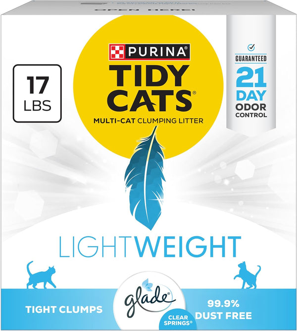 Purina  Lightweight with Glade Clear Springs Multi-Cat, Clumping, Low Dust, Scented Cat Litter - 17 Lb. Box