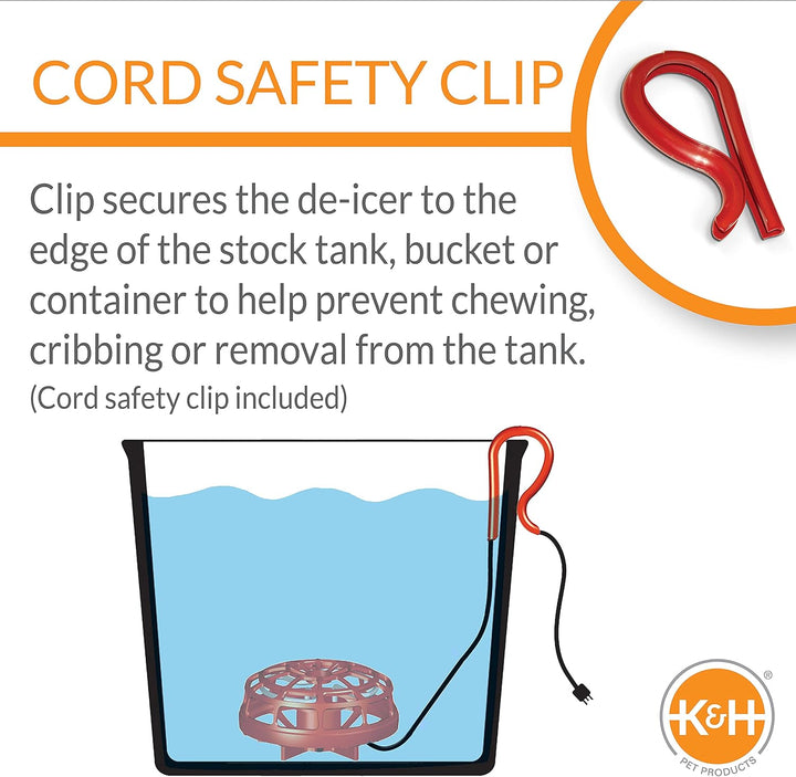 Bucket Heater, Ultimate Pail & Bucket Water Submersible Deicer (No Float), Animal Bucket Heater for Goats, Horses, Cattle, Chickens and Livestock Deicer - Red 250W