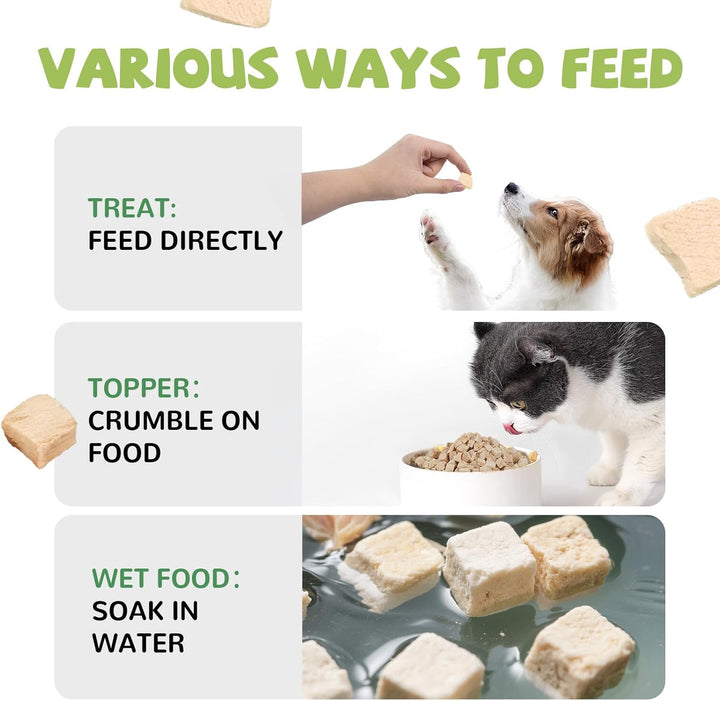 Freeze Dried Chicken for Dogs Cats, High Protein Raw Dog Food Topper, Single Fresh Ingredient Treats, 4.6Oz, Rawhide Free