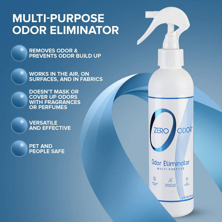 Multi-Purpose Odor Eliminator - Eliminate Air & Surface Odor – Patented Technology Best for Bathroom, Kitchen, Fabric, Closet- Smell Great Again, 8Oz (Over 1000 Sprays)