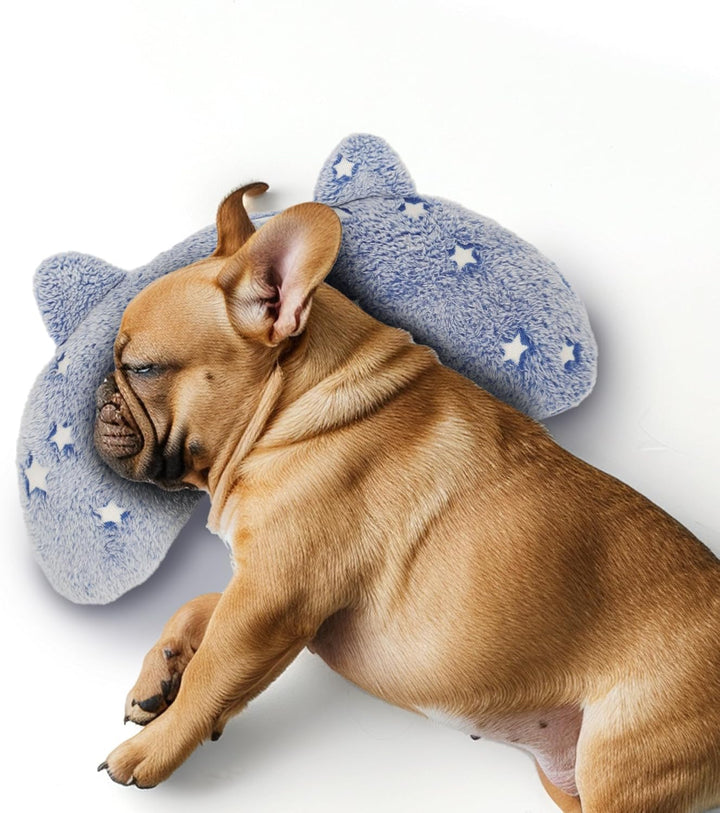 Dog Pillows for Large Dogs, Glow in the Dark Soft Neck Pillow, U-Shaped Pillow for Cat and Dog, Machine Washable Toy & Birthday Gift (Glow Grey, L)