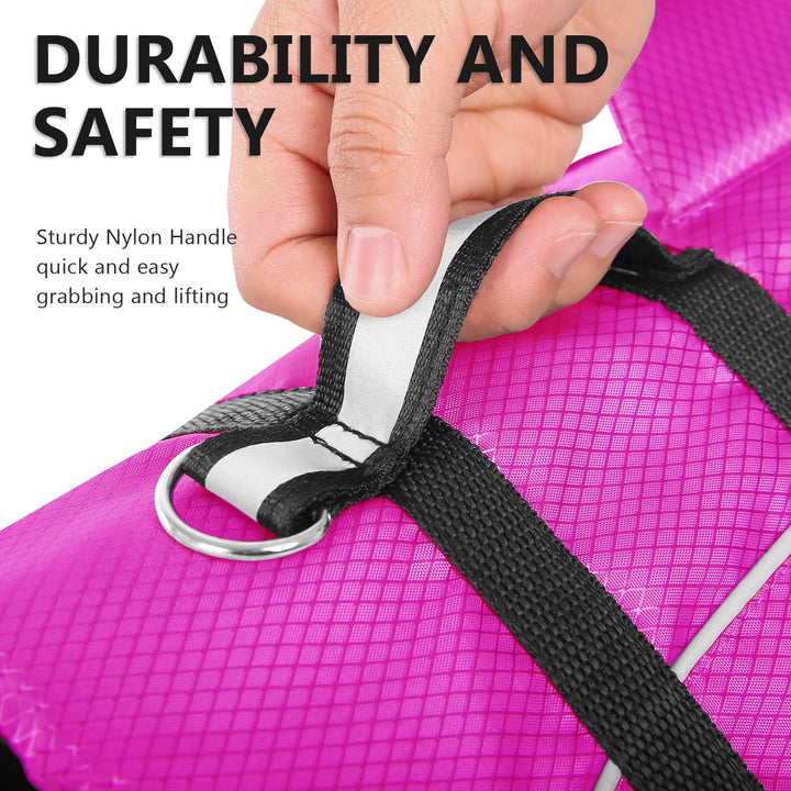 Ripstop Dog Life Jacket Shark Life Vest for Dogs, Safety Lifesaver with High Buoyancy and Lift Handle for Small and Medium Breeds（Rose Red XS）