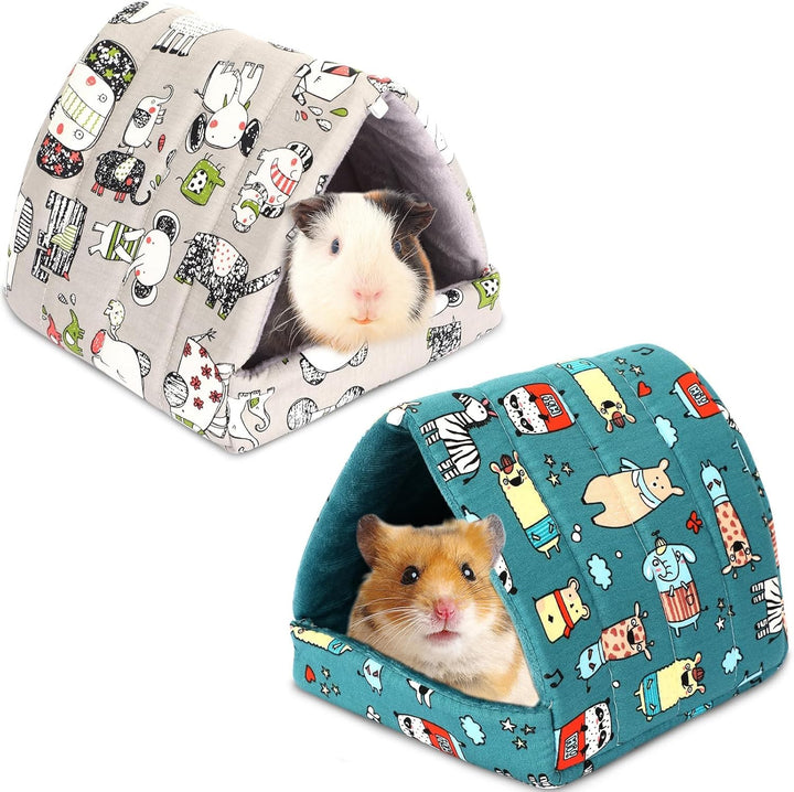 2 Pack Guinea Pig Hideout,Guinea Pig Bed Washable Small Animal House Cage Accessories for Mouse Chinchillas Hamsters Hedgehogs Ferrets Bearded Dragons and Rats