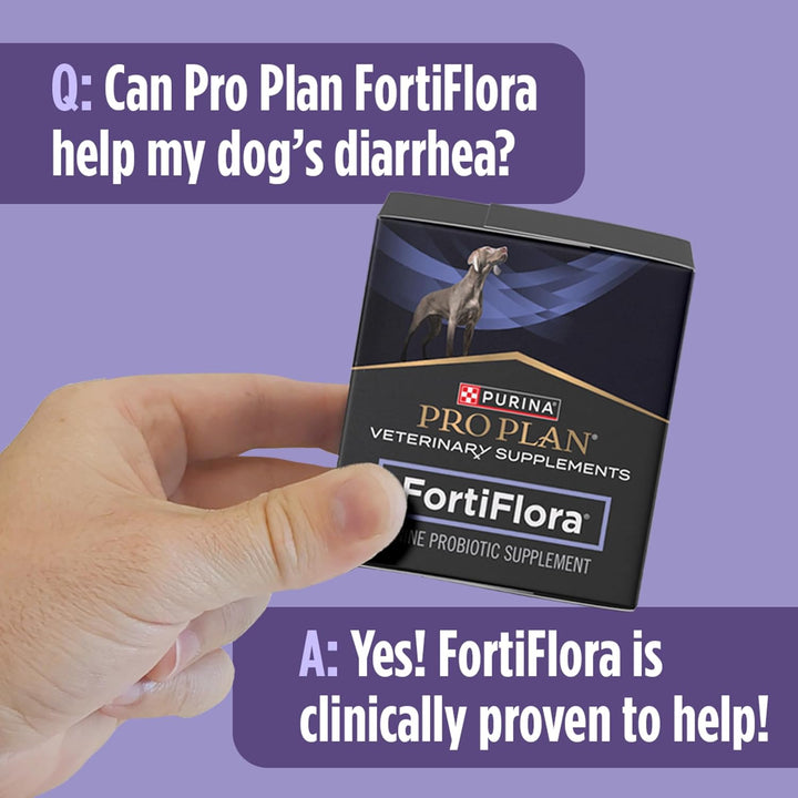 Purina Pro Plan Veterinary Supplements Fortiflora Dog Probiotic Supplement, Canine Nutritional Supplement - 30 Ct. Box