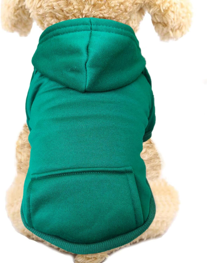 Winter Dog Hoodie Sweatshirts with Pockets Warm Dog Clothes for Small Dogs Chihuahua Coat Clothing Puppy Cat Custume (Coffee, Small)