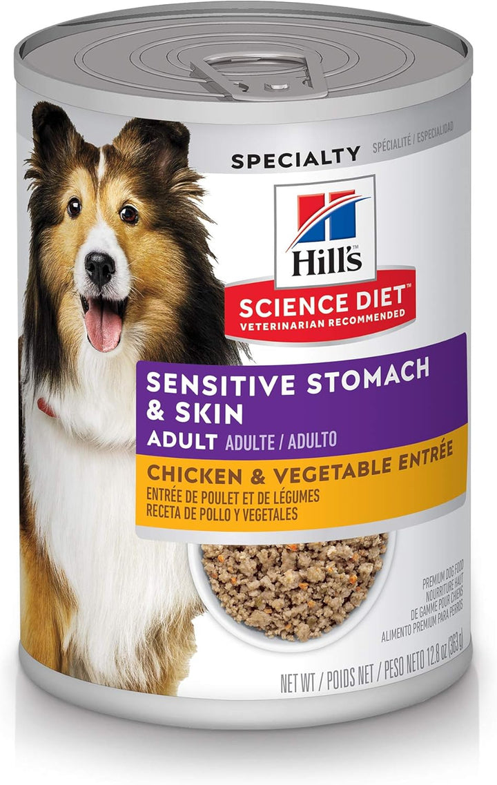 Sensitive Stomach & Skin, Adult 1-6, Stomach & Skin Sensitivity Support, Wet Dog Food, Turkey & Rice Stew, 12.5 Oz Can, Case of 12