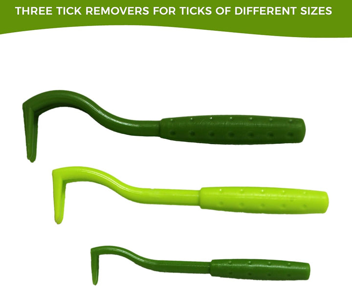 Tick Remover Value 3 Pack - Tick Remover Tools + Tick Identification Card - for Humans, Dogs & Cats (5)
