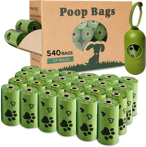 Dog Poop Bag, 540 Counts Biodegradable Dog Waste Bags with 1 Dispenser, Eco-Friendly Leak-Proof Pet Poop Bags for Doggy | Scented