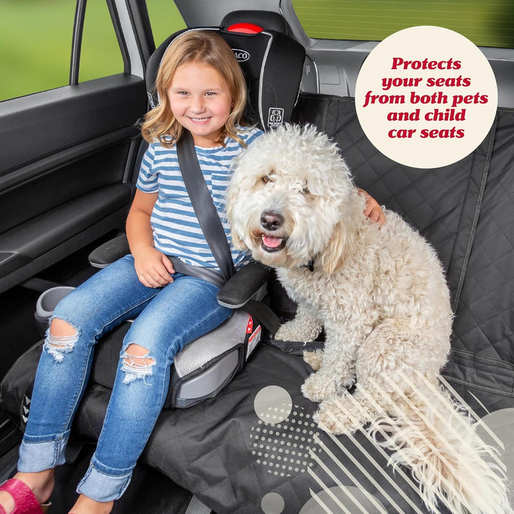 Car Seat Cover for Dogs - Premium Waterproof Oxford Fabric - Universal Fit - Non-Slip Rear Cover & Protector, Car Accessories for Trucks & Suvs (Black)