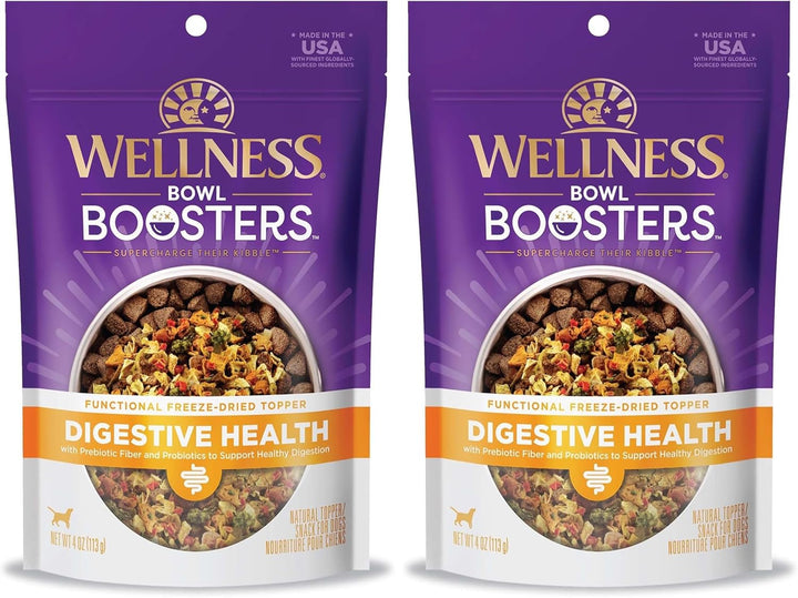 Bowl Boosters, Dog Food Topper for Small, Medium, & Large Breeds, Grain Free, Natural, Freeze Dried, Digestive Health Chicken, 4 Ounce Bag (Pack of 1)