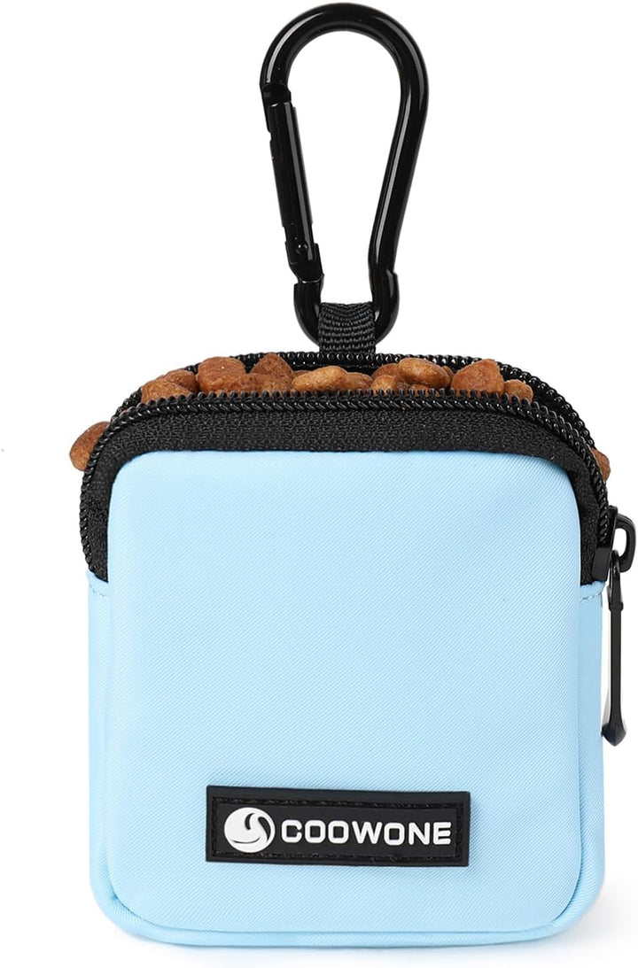 Waterproof Dog Treat Pouch, Dog Training Treat Pouch Built in Poop Bag Dispenser Adjustable Shoulder Bag (BLK) (BLK)