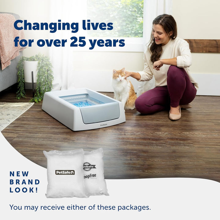 Scoopfree Premium Crystal Cat Litter - Ultra-Absorbent Silica Universal Litterbox Crystals - Non-Clumping Odor Control - Fresh Scent - 8 Lb Bag