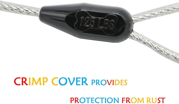 30Ft Reflective Tie-Out Cable for Heavy Dogs up to 125 Pounds