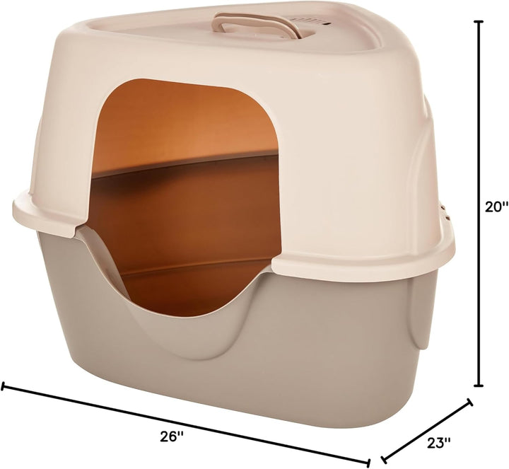 Cat Litter Box with Lid, No-Mess, Standard, Unisex, Charcoal, 26 in X 23 in X 20 In